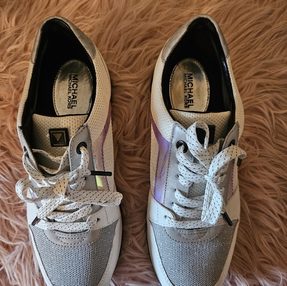 MICHAEL KORS MK Iridescent Tennis Shoes Sneakers Size Women's 8 Worn Once - Picture 8 of 8